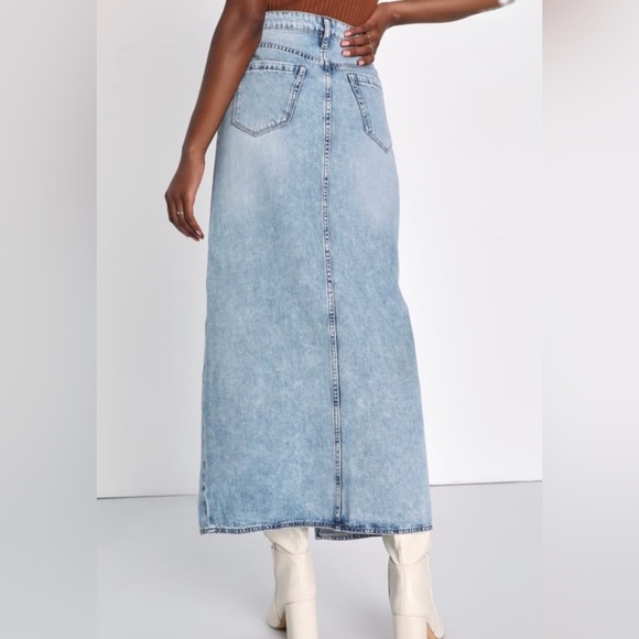[BLANKNYC] Denim Maxi Skirt In My Mind Light Wash Size 26 - Picture 2 of 9
